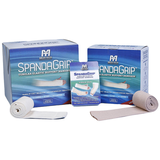 Elastic Tubular Support Bandage SpandaGrip™ 5 Inch X 11 Yard X-Large Thigh Pull On Natural NonSterile Size H Standard Compression, Packaging Type- Each