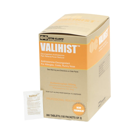 Cold and Cough Relief Valihist 325 mg - 2 mg - 5 mg Strength Tablet 2 per Pack, Packaging Type- Box
