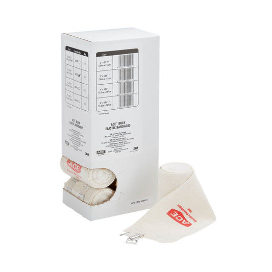 Elastic Bandage 3M™ ACE™ 3 Inch X 5 Yard Clip Detached Closure Tan NonSterile Standard Compression, Packaging Type- Each