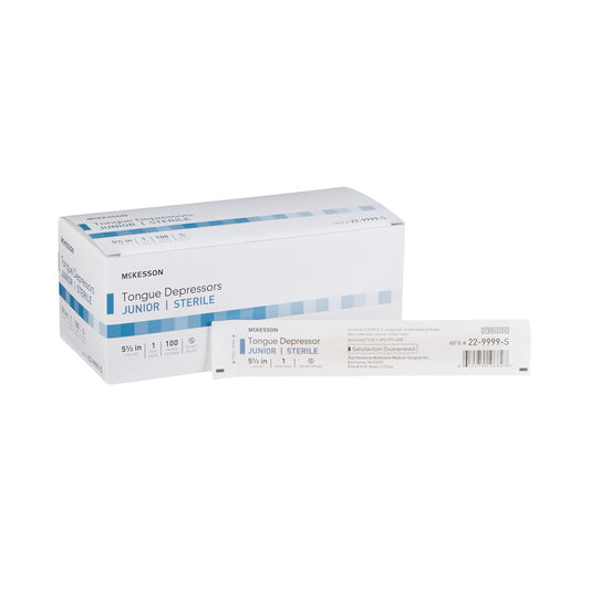 Tongue Depressor McKesson 5-1/2 Inch Length Wood Junior, Packaging Type- Each