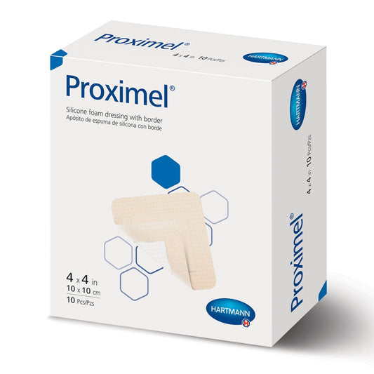 Foam Dressing Proximel Basic 4 X 4 Inch With Border Waterproof Film Backing Acrylic Adhesive Square Sterile,  Packaging Type- Each
