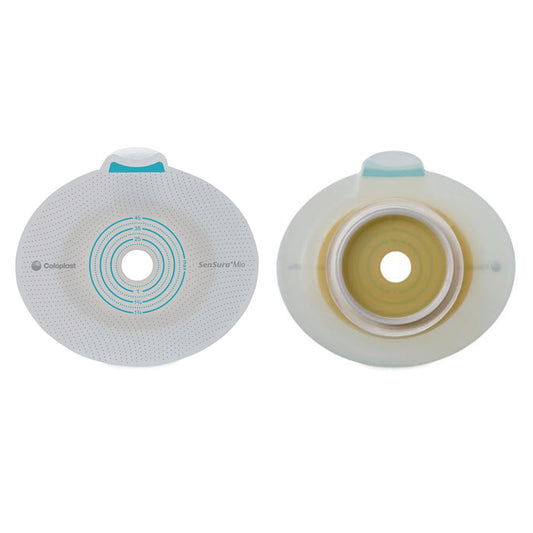 Ostomy Barrier SenSura Mio Click Trim to Fit, Extended Wear Elastic Adhesive 40 mm Flange Green Code System 3/8 to 1-3/8 Inch Opening, Packaging Type- Box