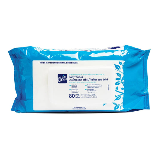 Baby Wipe Nice'n Clean Soft Pack Unscented 80 Count,  Packaging Type- Case