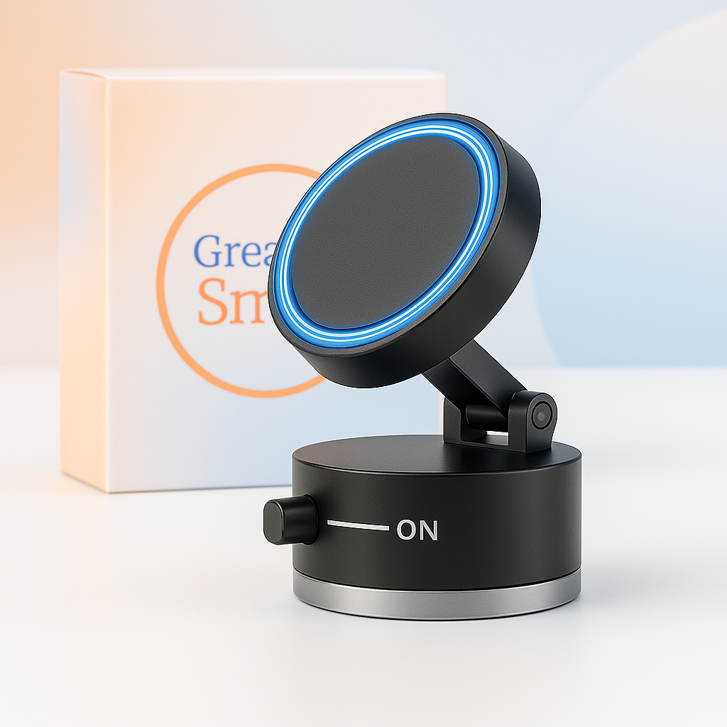 MagLock360™ Magnetic Car Mount – Vacuum Suction, 360° Swivel, MagSafe-Ready