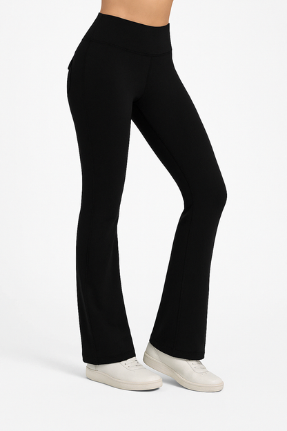 FlexiFit Flare Leggings – High-Waist Scrunch Booty Yoga Pants with Pockets