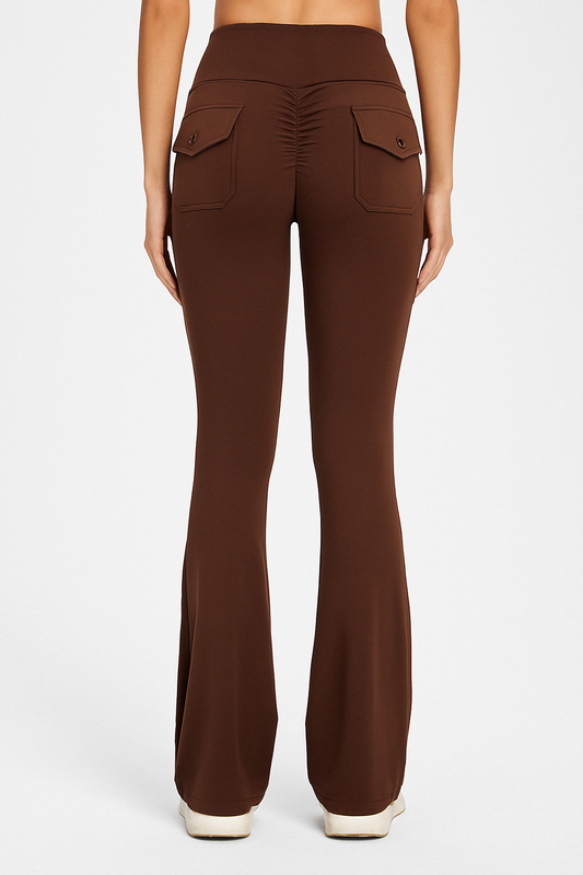 FlexiFit Flare Leggings – High-Waist Scrunch Booty Yoga Pants with Pockets