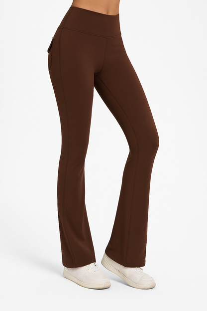 FlexiFit Flare Leggings – High-Waist Scrunch Booty Yoga Pants with Pockets