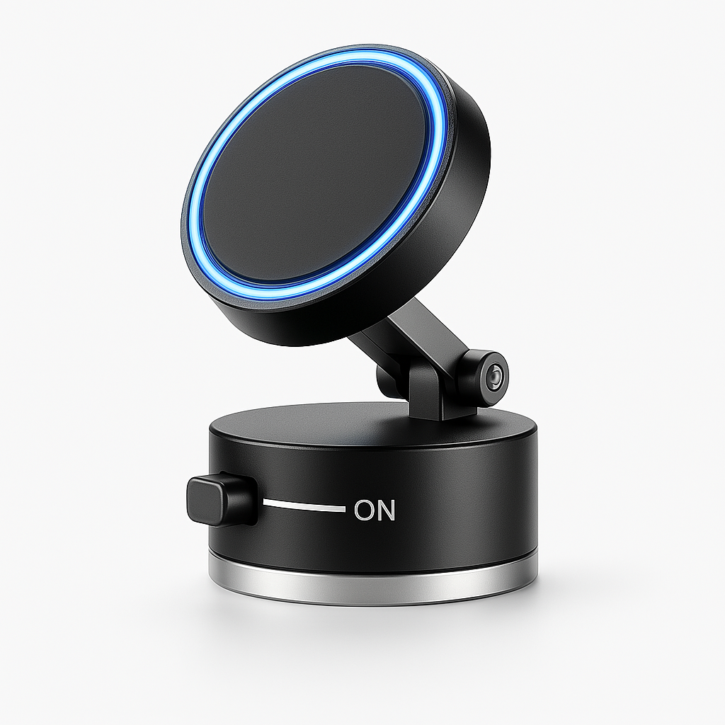 MagLock360™ Magnetic Car Mount – Vacuum Suction, 360° Swivel, MagSafe-Ready