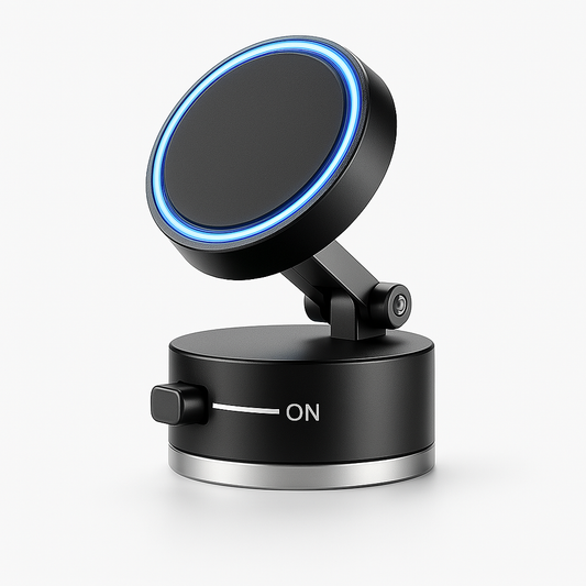 MagLock360™ Magnetic Car Mount – Vacuum Suction, 360° Swivel, MagSafe-Ready