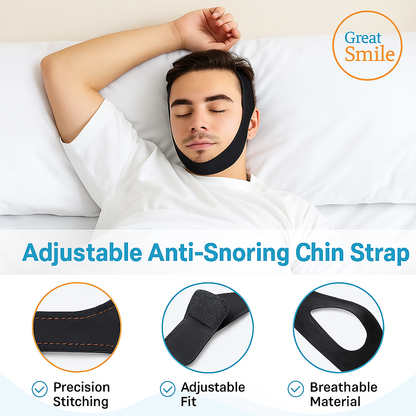 SootheSleep Adjustable Anti-Snore Chin Strap – Soft, Breathable, Travel-Friendly