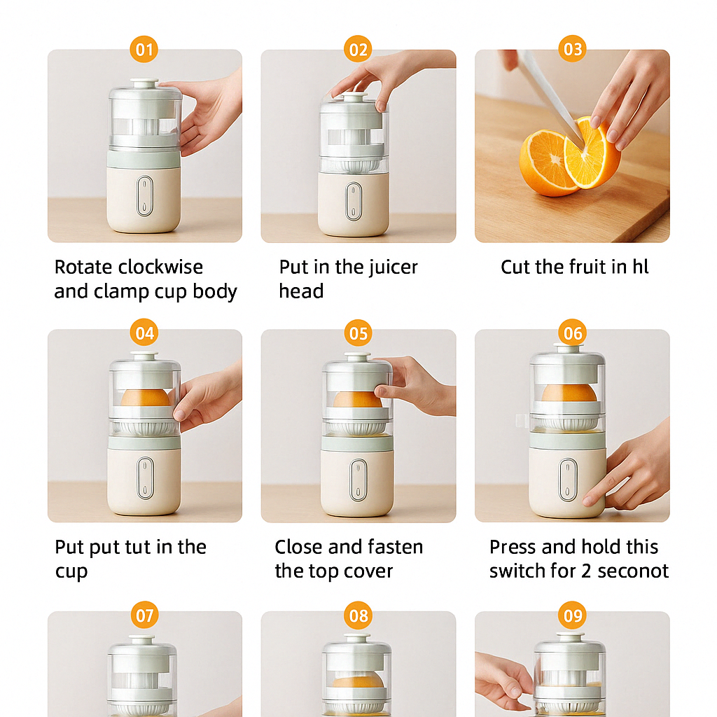JuiceMate™ Portable USB Juicer – Wireless & Easy to Clean