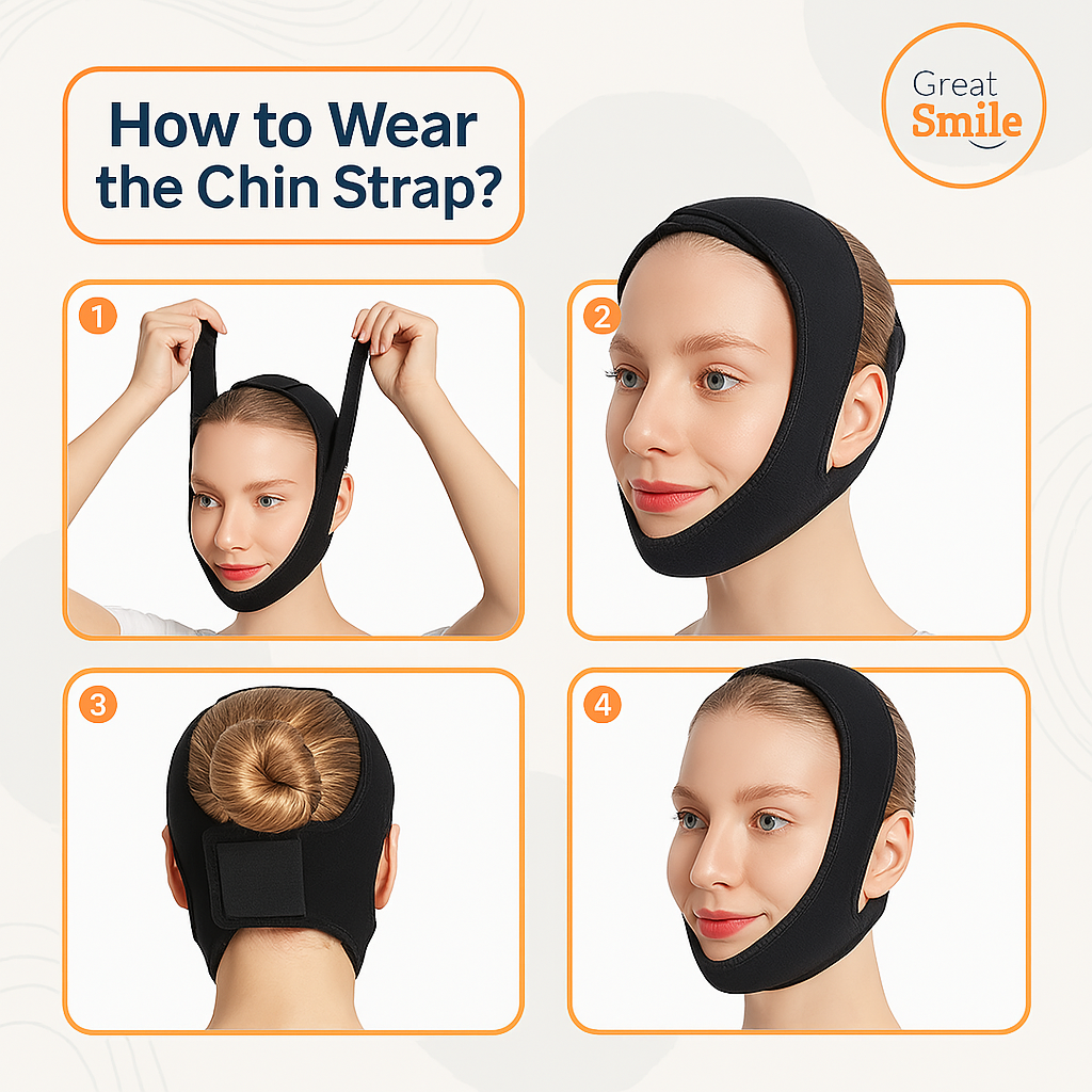 SootheSleep Adjustable Anti-Snore Chin Strap – Soft, Breathable, Travel-Friendly