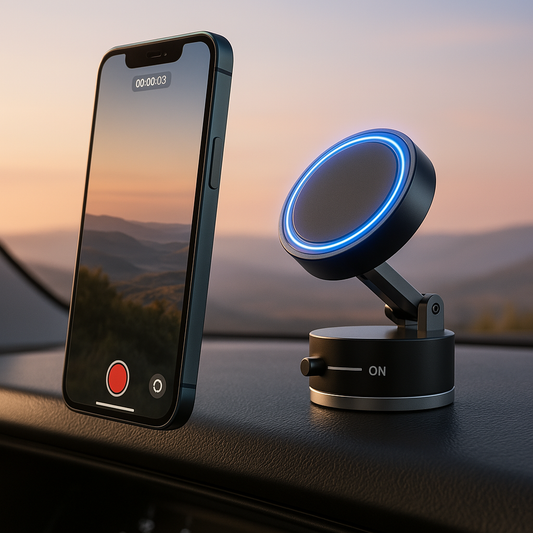 Airis Magnetic Vacuum Phone Holder – Hands-Free Car Mount with 360° Rotation