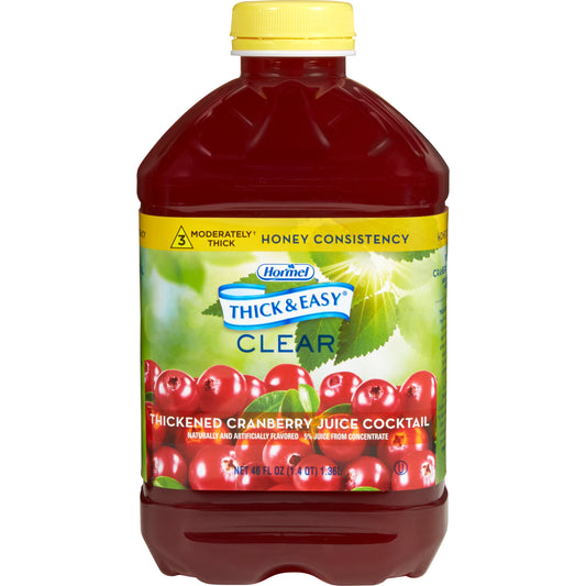 Thickened Beverage Thick & Easy 46 oz. Bottle Cranberry Juice Cocktail Flavor Liquid IDDSI Level 3 Moderately Thick/Liquidized,  Packaging Type- Each