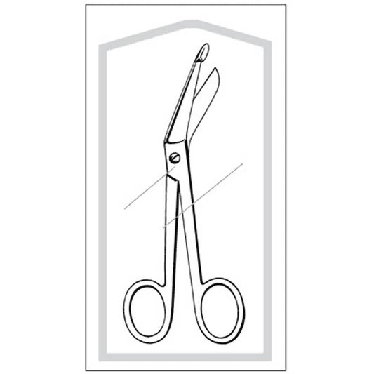 Bandage Scissors Econo™ Lister 5 Inch Length Floor Grade Stainless Steel Sterile Finger Ring Handle Angled Blunt Tip / Blunt Tip, Packaging Type- Each