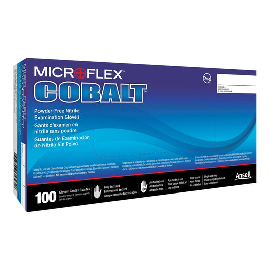 Exam Glove MICROFLEX Cobalt X-Large NonSterile Nitrile Standard Cuff Length Fully Textured Blue Not Rated