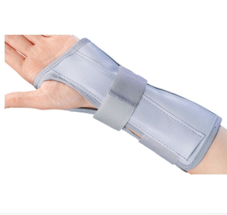 Wrist / Forearm Brace ProCare Universal Aluminum / Flannelette / Nylon Left Hand Black / Blue One Size Fits Most, Packaging Type- Each