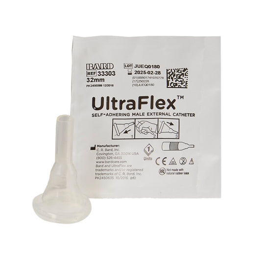 Male External Catheter UltraFlex Self-Adhesive Band Silicone Intermediate,  Packaging Type- Each