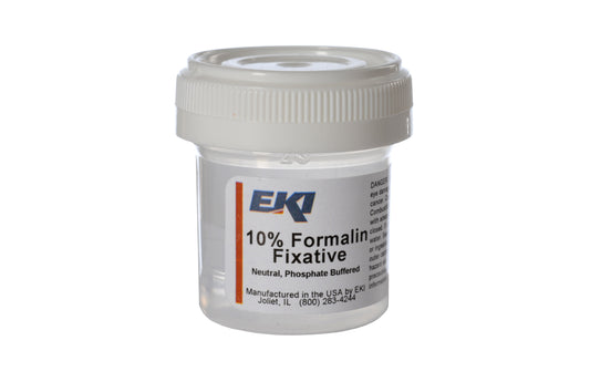 Prefilled Formalin Container 10 mL Fill in 20 mL (0.67 oz.) Screw Cap Warning Label / Patient Information NonSterile, Packaging Type- Case