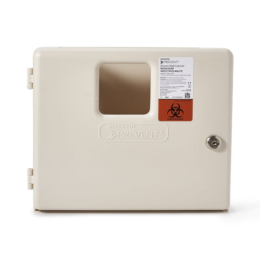 Sharps Container Cabinet / Wall Enclosure McKesson Prevent High Impact Polystyrene Wall Mount Locking, Packaging Type- Each