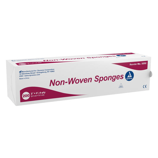 Nonwoven Sponge Dynarex 2 X 2 Inch 4-Ply NonSterile 200 per Pack, Packaging Type- Case