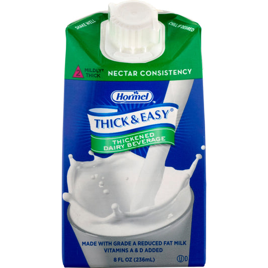 Thickened Beverage Thick & Easy Dairy 8 oz. Carton Milk Flavor Liquid IDDSI Level 2 Mildly Thick,  Packaging Type- Each