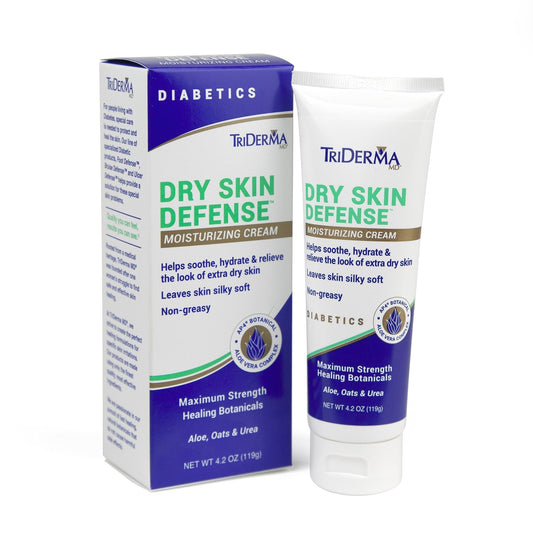 Hand and Body Moisturizer TriDerma MD Diabetic Dry Skin Defense 4.2 oz. Tube Unscented Cream, Packaging Type- Each
