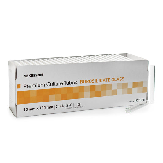 McKesson Test Tube Plain 7 mL Without Closure Glass Tube, Packaging Type- Case