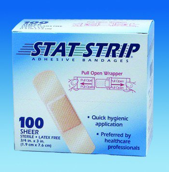 Adhesive Strip American White Cross Stat Strip 1 X 3 Inch Plastic Rectangle Sheer Sterile,  Packaging Type- Each