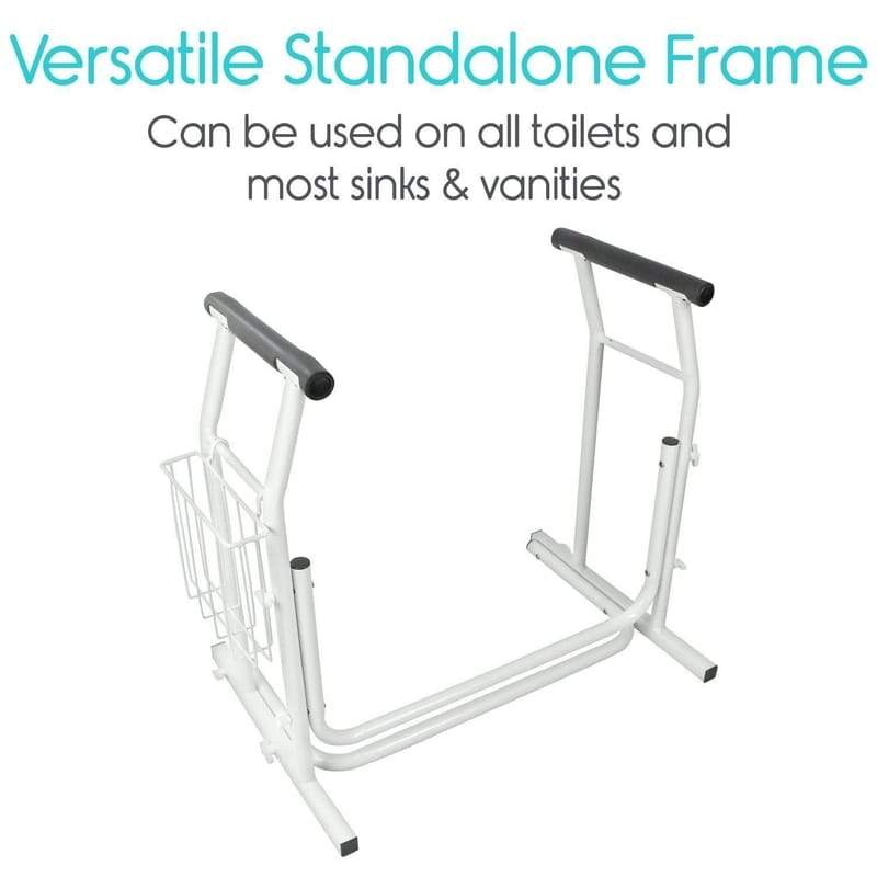 Stand Alone Toilet Rail - Lightweight & Portable - toilet-safety-rail