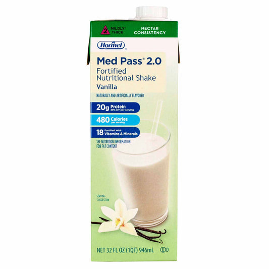 Oral Supplement Med Pass 2.0 Vanilla Flavor Liquid 32 oz. Carton, Packaging Type- Each