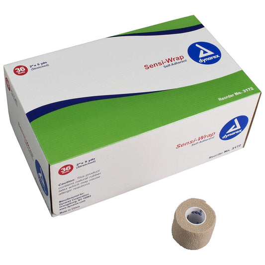 Cohesive Bandage Sensi-Wrap 2 Inch X 5 Yard Self-Adherent Closure Tan NonSterile Standard Compression,  Packaging Type- Each