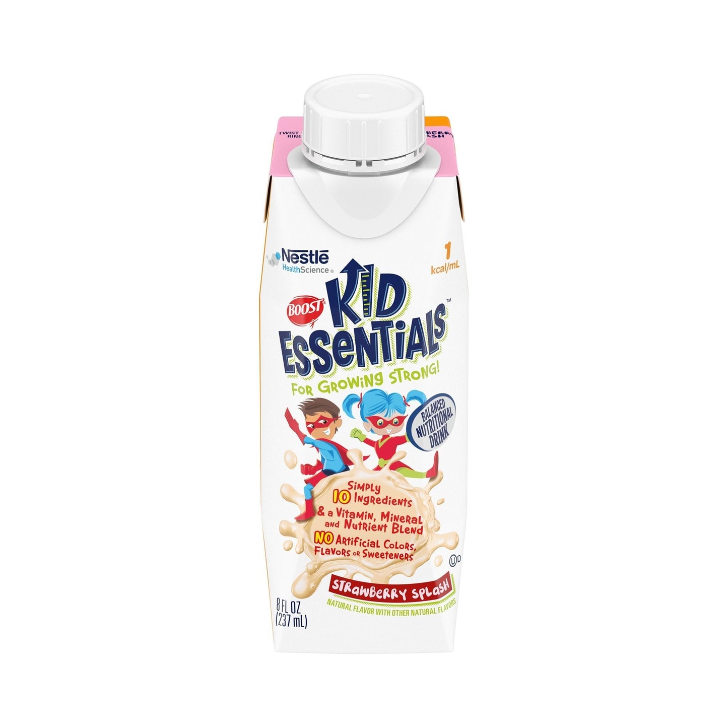 Pediatric Oral Supplement Boost Kid Essentials 1.0 Strawberry Splash Flavor 8 oz. Carton  Liquid Vitamins / Minerals