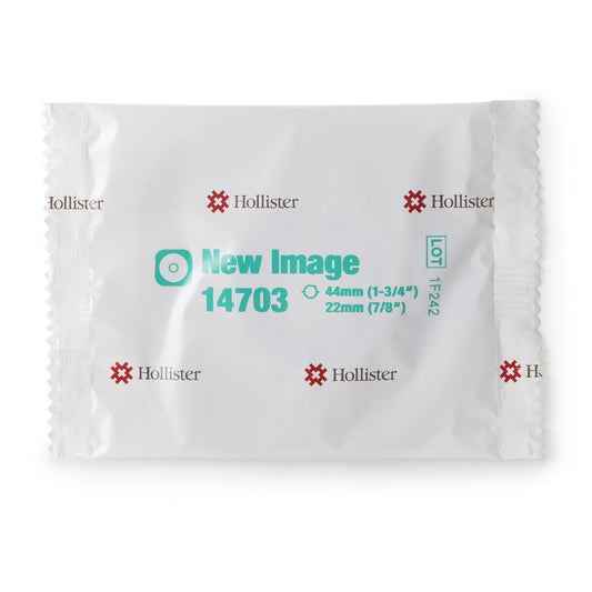 Ostomy Barrier New Image Flextend Precut, Extended Wear Adhesive Tape 44 mm Flange Green Code System Hydrocolloid 7/8 Inch Opening, Packaging Type- Box