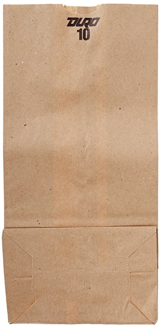 Grocery Bag Duro Brown Kraft Recycled Paper #10, Packaging Type- Case