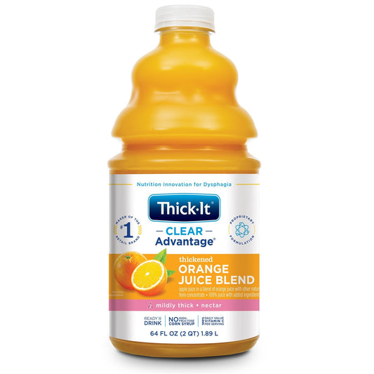 Thickened Beverage Thick-It Clear Advantage 64 oz. Bottle Orange Flavor Liquid IDDSI Level 2 Mildly Thick, Packaging Type- Case
