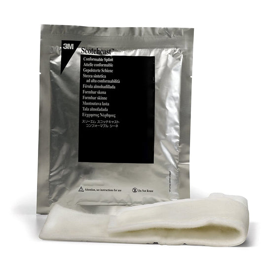 Padded Precut Splint 3M Scotchcast Quick Step Double Sided Felt 2 X 10 Inch Felt / Fiberglass White, Packaging Type- Case