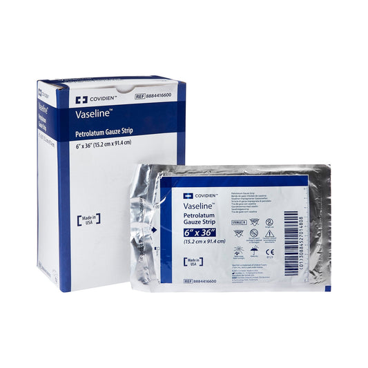 Petrolatum Impregnated Dressing Vaseline Rectangle 6 X 36 Inch Sterile,  Packaging Type- Each