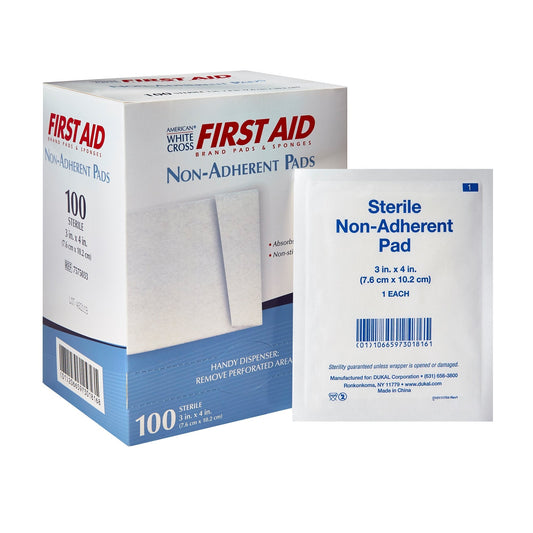 Non-Adherent Dressing American White Cross 3 X 4 Inch Sterile 1 per Pack,  Packaging Type- Each