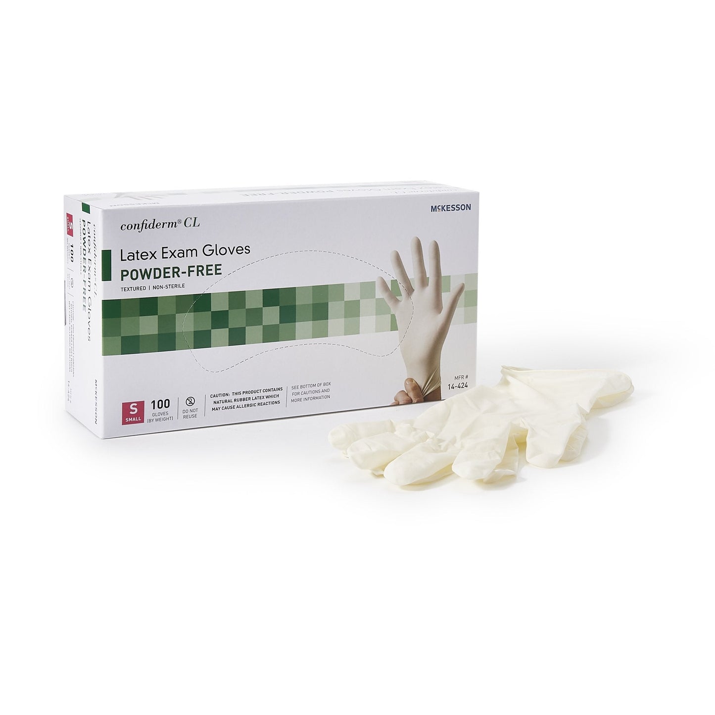 Exam Glove McKesson Confiderm Small NonSterile Latex Standard Cuff Length Textured Fingertips Ivory Not Rated