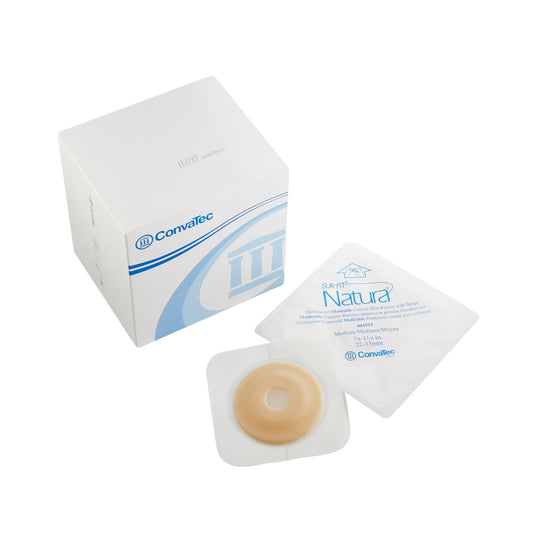 Ostomy Barrier Sur-Fit Natura Durahesive Moldable, Extended Wear Acrylic Tape 45 mm Flange Sur-Fit Natura System Hydrocolloid 7/8 to 1-1/4 Inch Opening 4-1/2 X 4-1/2 Inch, Packaging Type- Each
