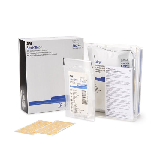 Antimicrobial Skin Closure Strip Steri-Strip™ Antimicrobial 1/2 X 4 Inch Nonwoven Material Reinforced Strip Tan,  Packaging Type- Each