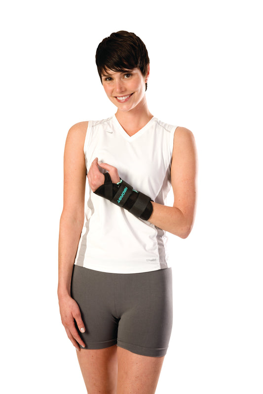 Wrist Brace with Thumb Spica AirCast A2 Aluminum / Foam / Nylon Right Hand Black Medium, Packaging Type- Each