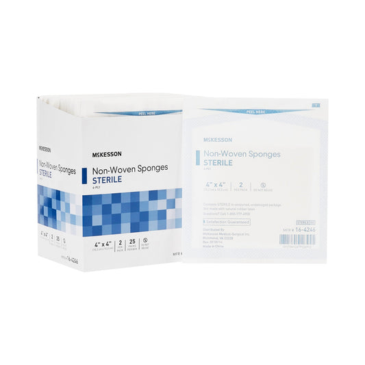 Nonwoven Sponge McKesson 4 X 4 Inch 6-Ply Sterile 2 per Pack, Packaging Type- Case