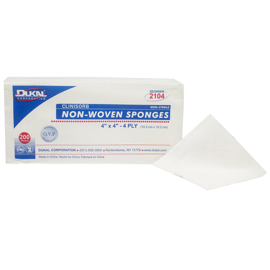 Nonwoven Sponge Clinisorb 4 X 4 Inch 4-Ply NonSterile 200 per Pack, Packaging Type- Case