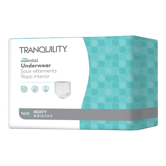Unisex Adult Absorbent Underwear Tranquility Essential Pull On with Tear Away Seams Small Disposable Heavy Absorbency, Packaging Type- Case