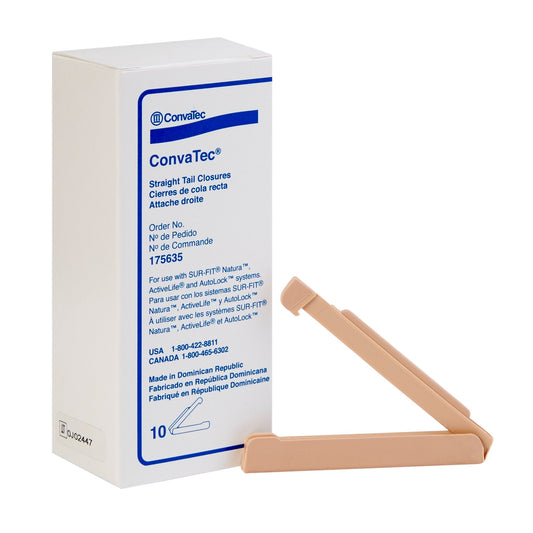 Tail Closure Clamp ConvaTec Flexible Plastic, Packaging Type- Box