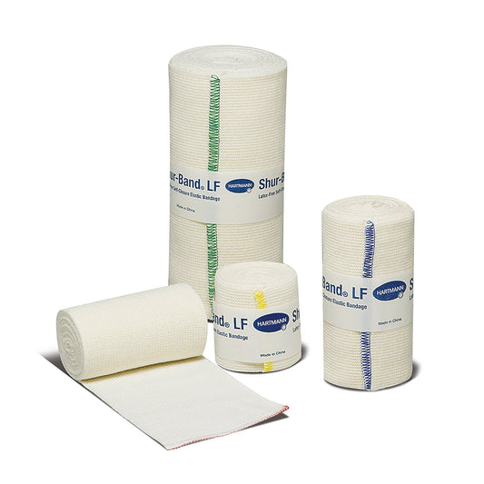 Elastic Bandage Shur-Band LF 6 Inch X 10 Yard Double Length Single Hook and Loop Closure Natural NonSterile Standard Compression, Packaging Type- Each