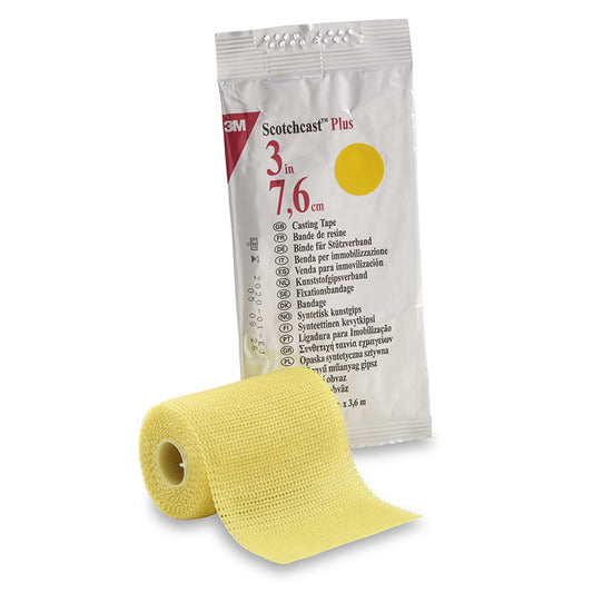 Cast Tape 3M™ Scotchcast™ Plus 3 Inch X 12 Foot Fiberglass / Resin Yellow,  Packaging Type- Each