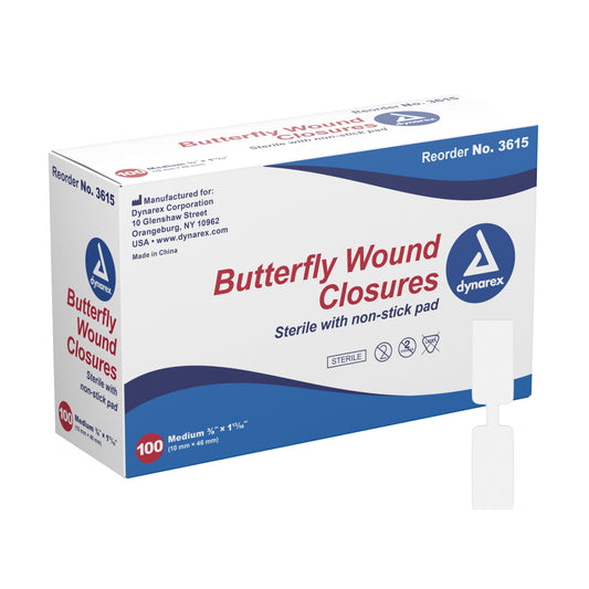 Skin Closure Strip Secure Strip 3/8 X 1-13/16 Inch Plastic Butterfly Closure White, Packaging Type- Box